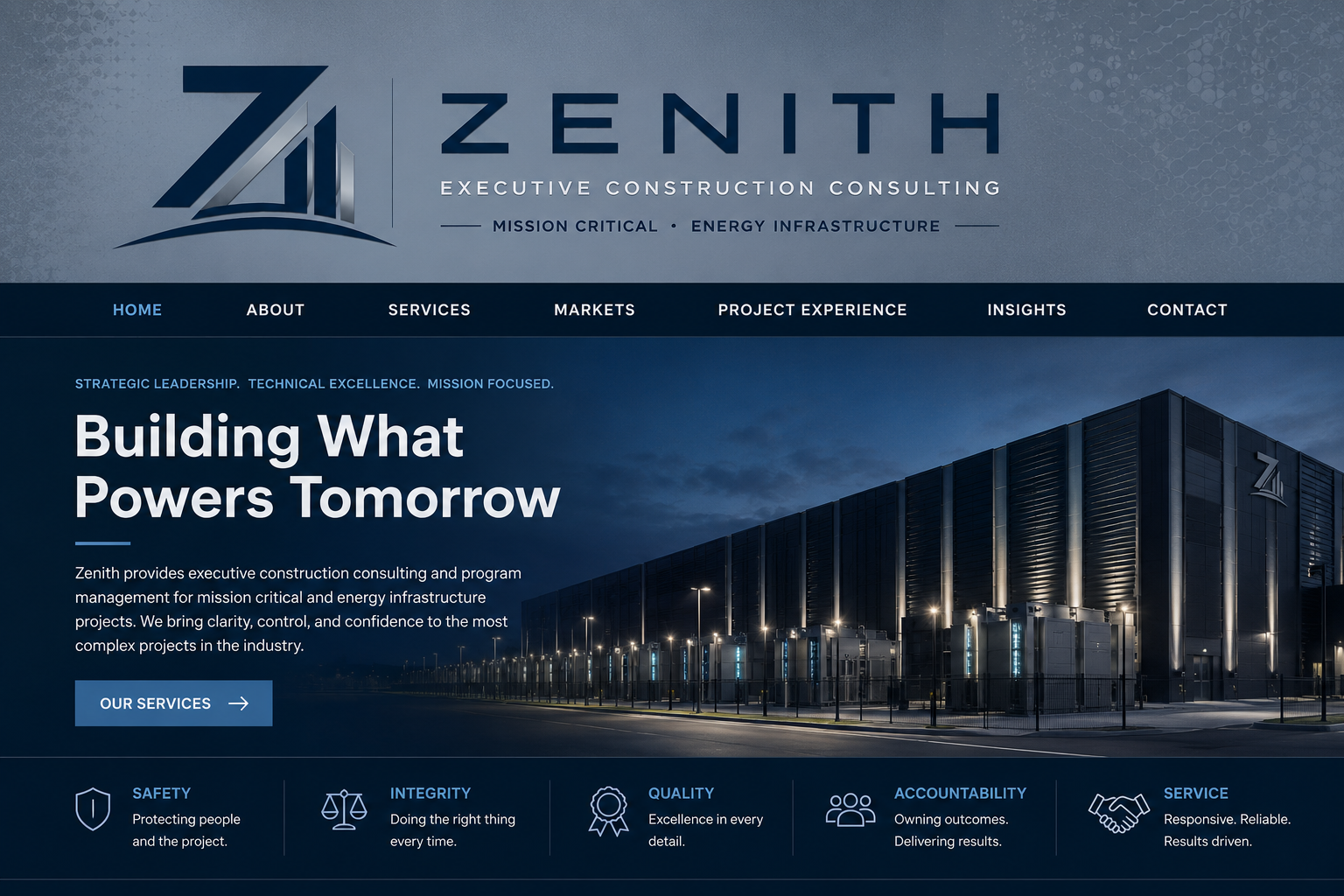 Zenith Executive Construction Consulting — Mission Critical and Energy Infrastructure